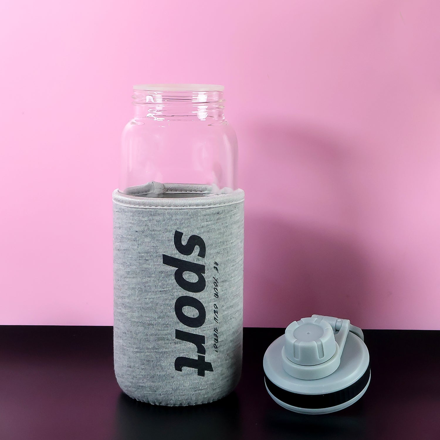 Sports Water Bottle with Protective Sleeve - (1 Pc) Sports Water Bottle with Protective Sleeve - (1 Pc)